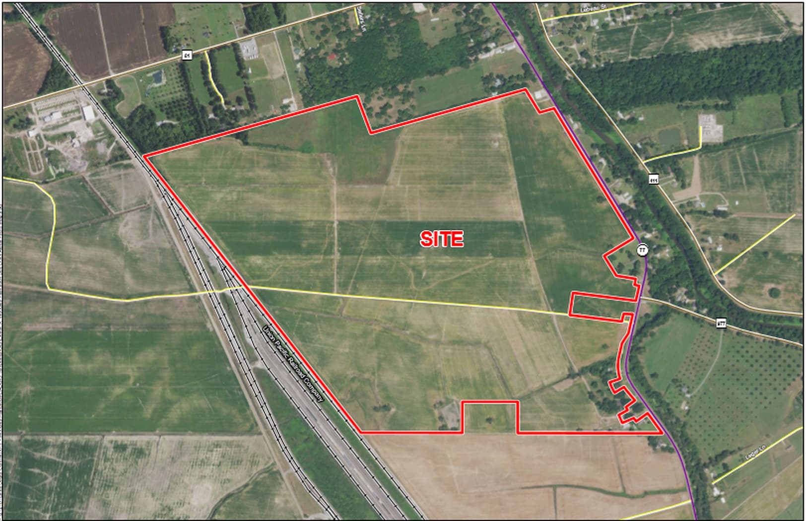 Aerial view of the project site boundary