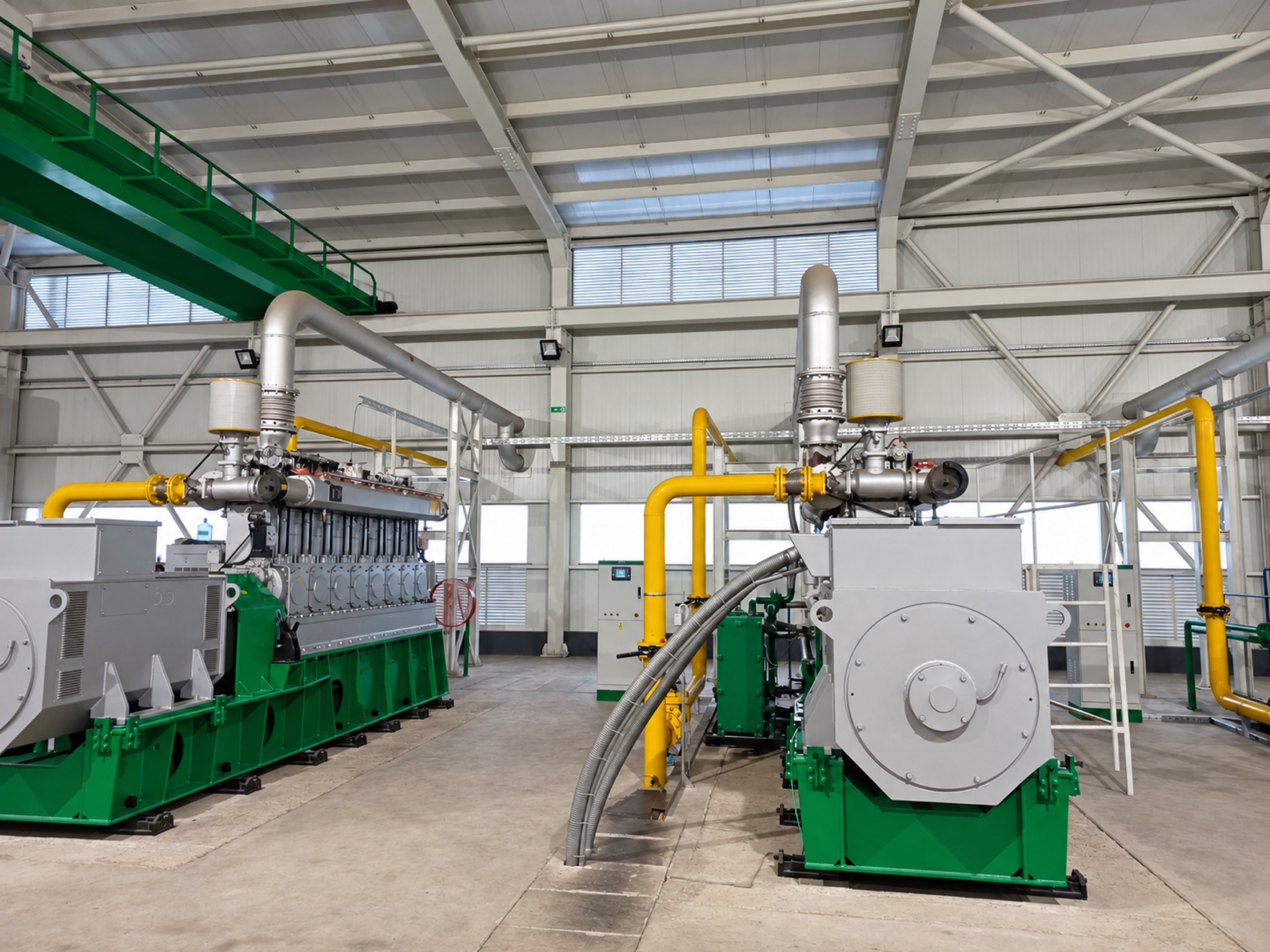 Gas engine generator sets inside a CNP biomass power plant, where exhaust and jacket-water heat can be recovered alongside electricity